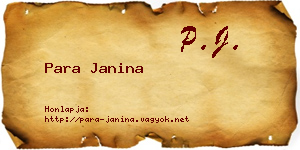Para Janina névjegykártya